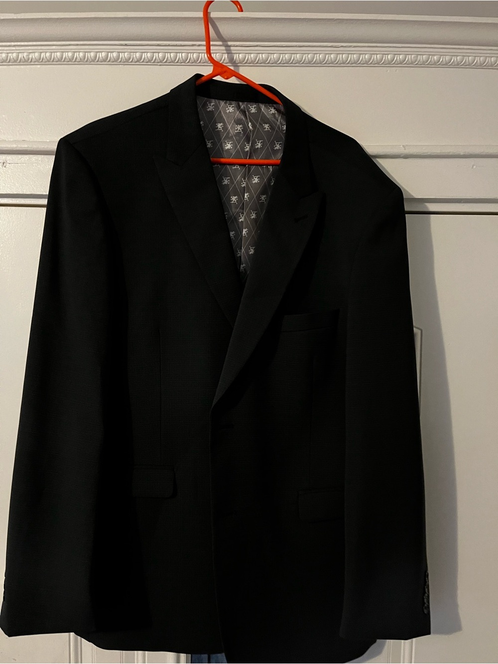 Stacy Adams Men’s Black Sport Coat Blazer 46R Two Button Stretch Suit Jacket